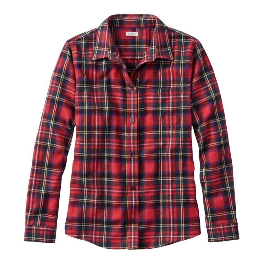 L. L. Bean Women's Scotch Plaid Flannel Shirt, Relaxed – XL